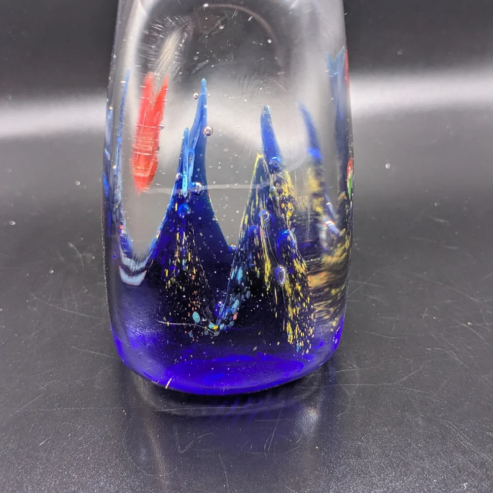 Vintage Murano Art Glass Fish Aquarium Sculpture Paperweight Mid Century